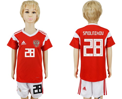 Russia #28 Smolnikov Home Kid Soccer Country Jersey Russia #28 Smolnikov Home Kid Soccer Country Jersey