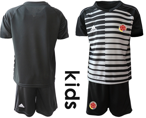 Colombia Blank Black Goalkeeper Kid Soccer Country Jersey Colombia Blank Black Goalkeeper Kid Soccer Country Jersey