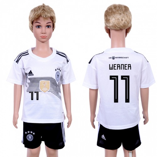 Germany #11 Werner White Home Kid Soccer Country Jersey Germany #11 Werner White Home Kid Soccer Country Jersey