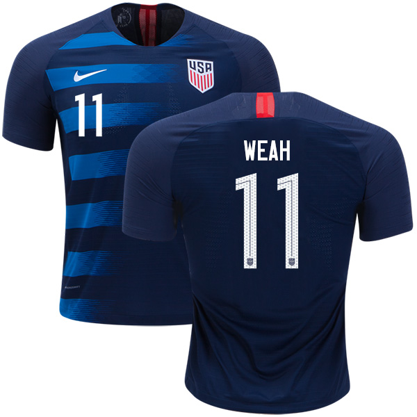 USA #11 Weah Away Kid Soccer Country Jersey USA #11 Weah Away Kid Soccer Country Jersey