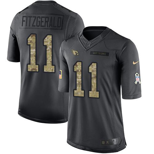 Nike Cardinals #11 Larry Fitzgerald Black Youth Stitched NFL Limited 2016 Salute to Service Jersey Nike Cardinals #11 Larry Fitzgerald Black Youth Stitched NFL Limited 2016 Salute to Service Jersey