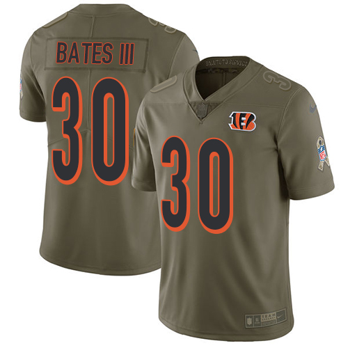 Nike Bengals #30 Jessie Bates III Olive Youth Stitched NFL Limited 2017 Salute to Service Jersey Nike Bengals #30 Jessie Bates III Olive Youth Stitched NFL Limited 2017 Salute to Service Jersey