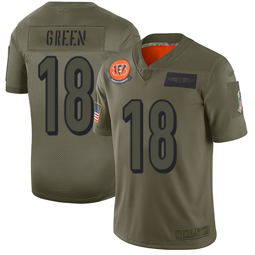 Nike Bengals #18 A.J. Green Camo Youth Stitched NFL Limited 2019 Salute to Service Jersey Nike Bengals #18 A.J. Green Camo Youth Stitched NFL Limited 2019 Salute to Service Jersey