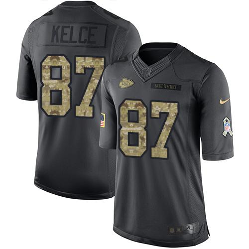Nike Chiefs #87 Travis Kelce Black Youth Stitched NFL Limited 2016 Salute to Service Jersey Nike Chiefs #87 Travis Kelce Black Youth Stitched NFL Limited 2016 Salute to Service Jersey