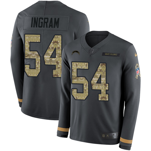 Nike Chargers #54 Melvin Ingram Anthracite Salute to Service Youth Stitched NFL Limited Therma Long Sleeve Jersey Nike Chargers #54 Melvin Ingram Anthracite Salute to Service Youth Stitched NFL Limited Therma Long Sleeve Jersey