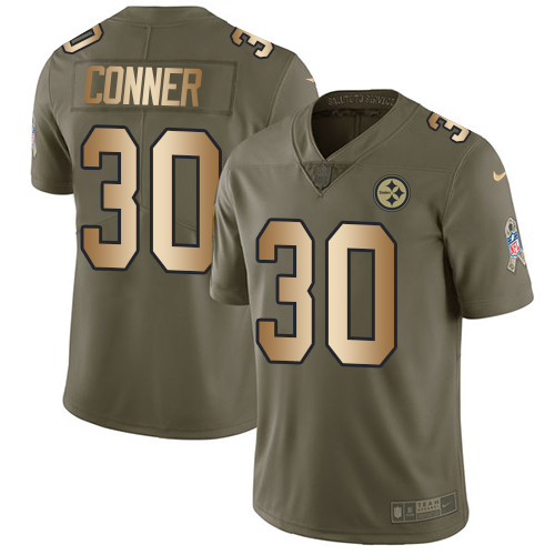 Nike Steelers #30 James Conner Olive/Gold Youth Stitched NFL Limited 2017 Salute to Service Jersey Nike Steelers #30 James Conner Olive/Gold Youth Stitched NFL Limited 2017 Salute to Service Jersey