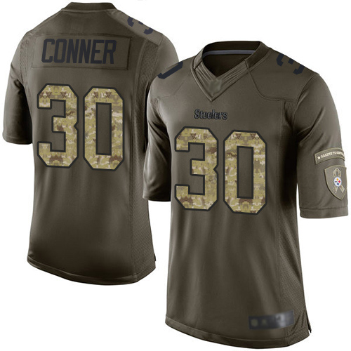 Nike Steelers #30 James Conner Green Youth Stitched NFL Limited 2015 Salute to Service Jersey Nike Steelers #30 James Conner Green Youth Stitched NFL Limited 2015 Salute to Service Jersey