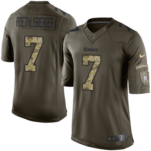 Nike Steelers #7 Ben Roethlisberger Green Youth Stitched NFL Limited 2015 Salute to Service Jersey Nike Steelers #7 Ben Roethlisberger Green Youth Stitched NFL Limited 2015 Salute to Service Jersey