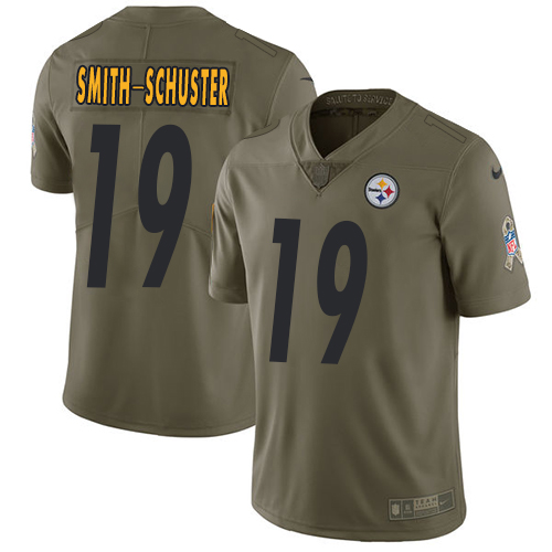 Nike Steelers #19 JuJu Smith-Schuster Olive Youth Stitched NFL Limited 2017 Salute to Service Jersey Nike Steelers #19 JuJu Smith-Schuster Olive Youth Stitched NFL Limited 2017 Salute to Service Jersey