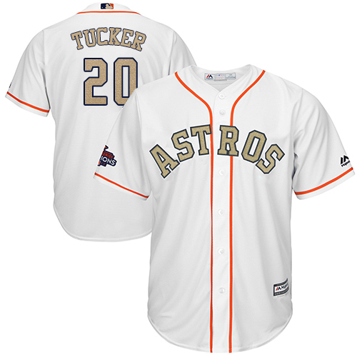 Astros #20 Preston Tucker White 2018 Gold Program Cool Base Stitched Youth MLB Jersey Astros #20 Preston Tucker White 2018 Gold Program Cool Base Stitched Youth MLB Jersey