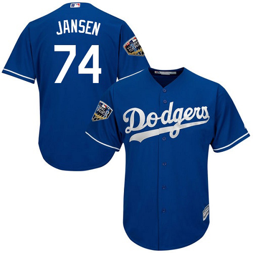 Dodgers #74 Kenley Jansen Blue Cool Base 2018 World Series Stitched Youth MLB Jersey Dodgers #74 Kenley Jansen Blue Cool Base 2018 World Series Stitched Youth MLB Jersey