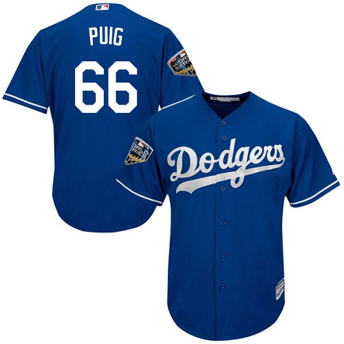 Dodgers #66 Yasiel Puig Blue Cool Base 2018 World Series Stitched Youth MLB Jersey Dodgers #66 Yasiel Puig Blue Cool Base 2018 World Series Stitched Youth MLB Jersey