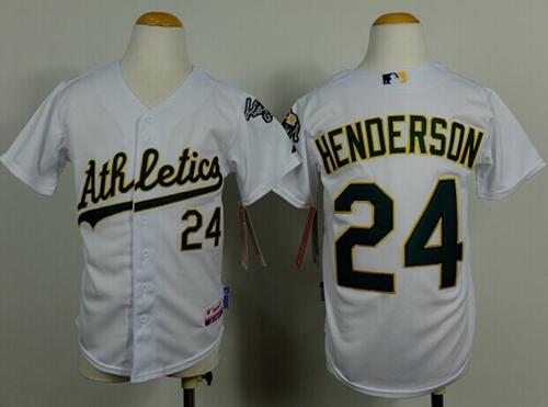 Athletics #24 Rickey Henderson White Cool Base Stitched Youth MLB Jersey Athletics #24 Rickey Henderson White Cool Base Stitched Youth MLB Jersey