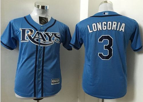 Rays #3 Evan Longoria Light Blue Stitched Youth MLB Jersey Rays #3 Evan Longoria Light Blue Stitched Youth MLB Jersey