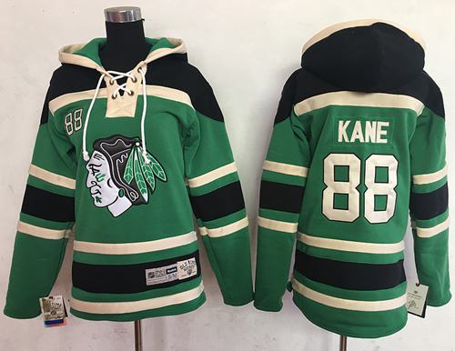 Blackhawks #88 Patrick Kane Green Sawyer Hooded Sweatshirt Stitched Youth NHL Jersey Blackhawks #88 Patrick Kane Green Sawyer Hooded Sweatshirt Stitched Youth NHL Jersey