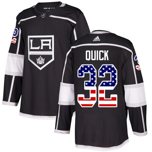 Adidas Kings #32 Jonathan Quick Black Home Authentic USA Flag Stitched Youth NHL Jersey Adidas Kings #32 Jonathan Quick Black Home Authentic USA Flag Stitched Youth NHL Jersey