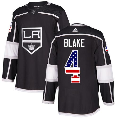 Adidas Kings #4 Rob Blake Black Home Authentic USA Flag Stitched Youth NHL Jersey Adidas Kings #4 Rob Blake Black Home Authentic USA Flag Stitched Youth NHL Jersey