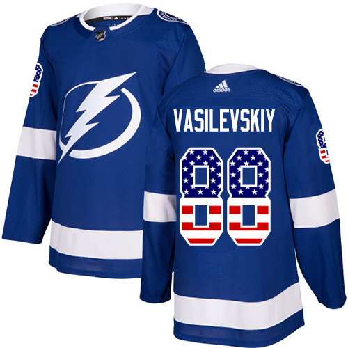Adidas Lightning #88 Andrei Vasilevskiy Blue Home Authentic USA Flag Stitched Youth NHL Jersey Adidas Lightning #88 Andrei Vasilevskiy Blue Home Authentic USA Flag Stitched Youth NHL Jersey