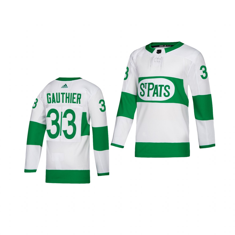 Adidas Maple Leafs #33 Frederik Gauthier White 2019 St. Patrick's Day Authentic Player Stitched Youth NHL Jersey Adidas Maple Leafs #33 Frederik Gauthier White 2019 St. Patrick's Day Authentic Player Stitched Youth NHL Jersey
