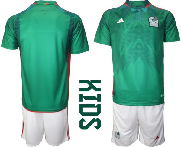 Youth Mexico Blank Green Home Soccer Jersey Suit Youth Mexico Blank Green Home Soccer Jersey Suit