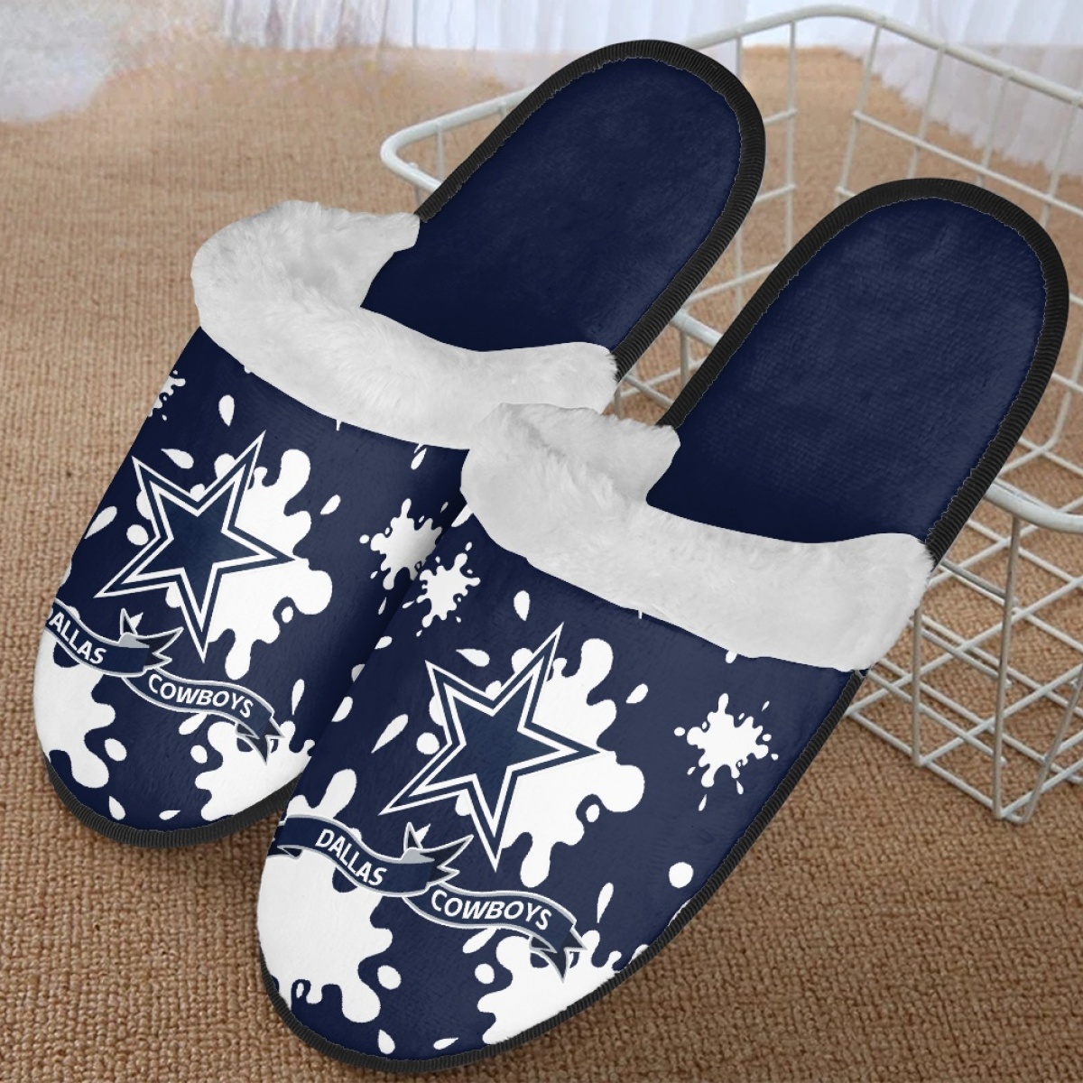 Men's Dallas Cowboys Team Logo Staycation Slippers/Shoes(Pls check description for details) 002