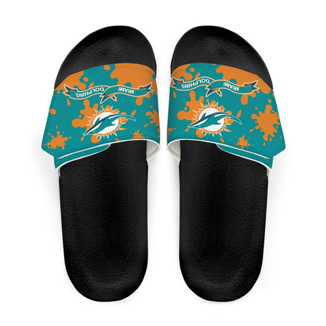 Women's Miami Dolphins Beach Adjustable Slides Non-Slip Slippers/Sandals/Shoes 003