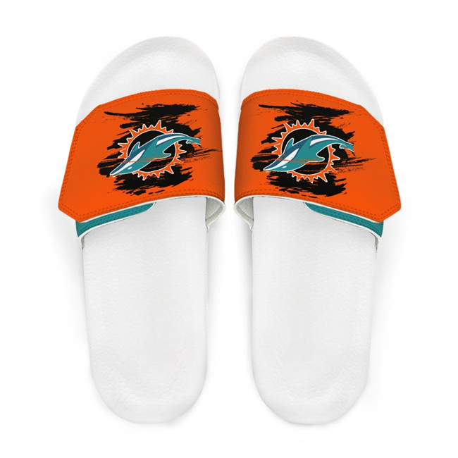 Women's Miami Dolphins Beach Adjustable Slides Non-Slip Slippers/Sandals/Shoes 006