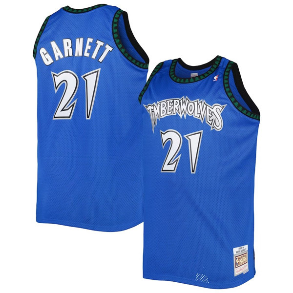 Men's Minnesota Timberwolves #21 Kevin Garnett Blue Throwback Stitched Jersey Men's Minnesota Timberwolves #21 Kevin Garnett Blue Throwback Stitched Jersey