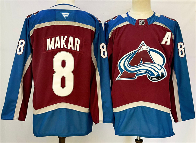 Men's Colorado Avalanche #8 Cale Makar Burgundy 2024-25 Home Stitched Jersey