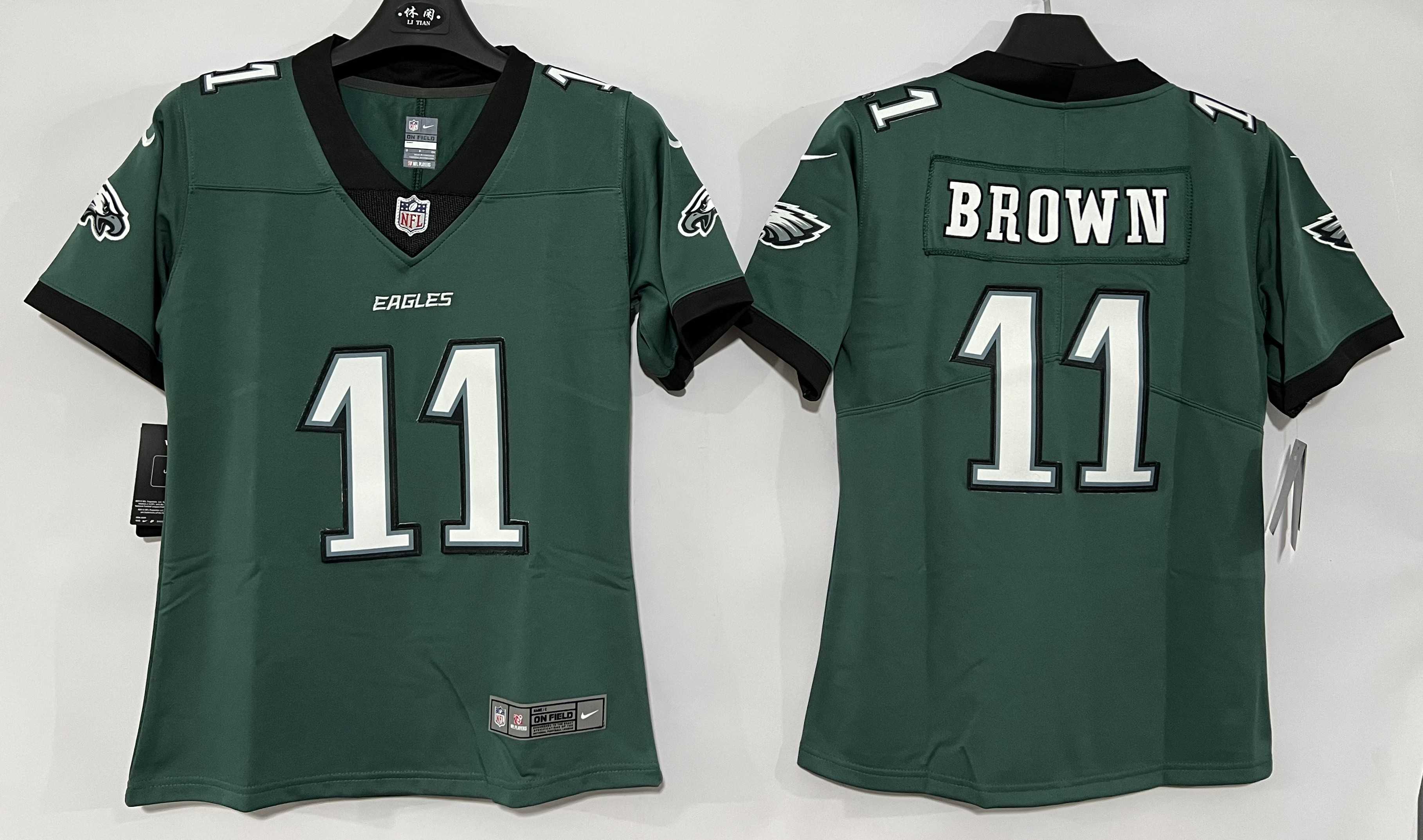 Women's Philadelphia Eagles #11 A. J. Brown Green New Vapor Untouchable Limited Stitched Football Jersey(Run Small) Women's Philadelphia Eagles #11 A. J. Brown Green New Vapor Untouchable Limited Stitched Football Jersey(Run Small)