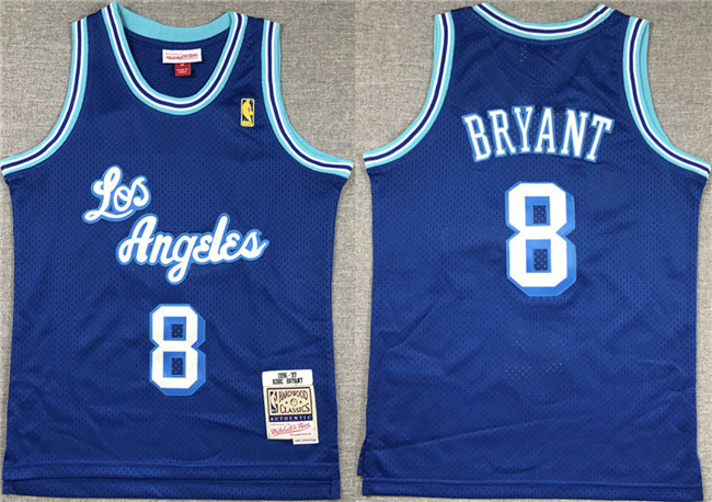 Youth Los Angeles Lakers #8 Kobe Bryant Blue Stitched Basketball Jersey Youth Los Angeles Lakers #8 Kobe Bryant Blue Stitched Basketball Jersey