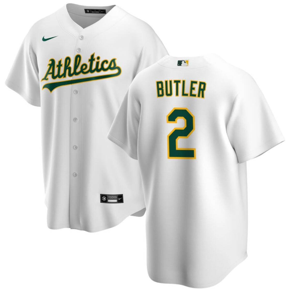 Men's Oakland Athletics #2 Lawrence Butler White Cool Base Stitched Jersey Men's Oakland Athletics #2 Lawrence Butler White Cool Base Stitched Jersey