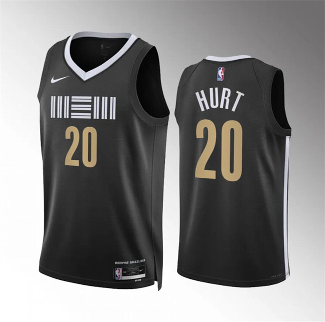 Men's Memphis Grizzlies #20 Matthew Hurt Black 2023-24 City Edition Stitched Jersey Men's Memphis Grizzlies #20 Matthew Hurt Black 2023-24 City Edition Stitched Jersey