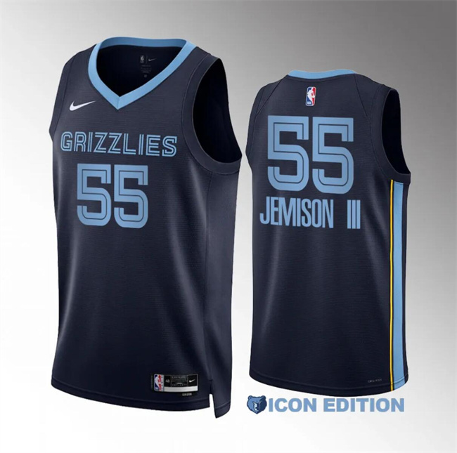 Men's Memphis Grizzlies #55 Trey Jemison Iii Navy Icon Edition Stitched Jersey Men's Memphis Grizzlies #55 Trey Jemison Iii Navy Icon Edition Stitched Jersey