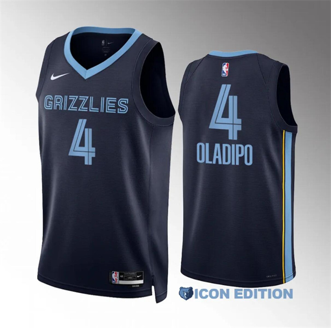 Men's Memphis Grizzlies #4 Victor Oladipo Navy Icon Edition Stitched Jersey Men's Memphis Grizzlies #4 Victor Oladipo Navy Icon Edition Stitched Jersey