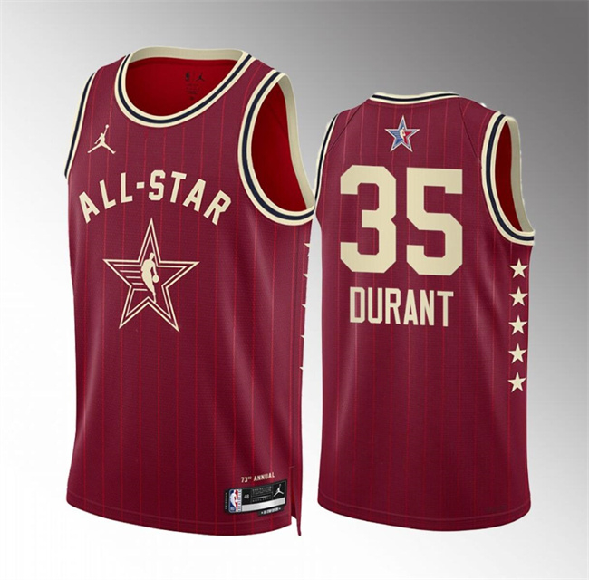 Men's 2024 All-Star #35 Kevin Durant Crimson Stitched Basketball Jersey Men's 2024 All-Star #35 Kevin Durant Crimson Stitched Basketball Jersey
