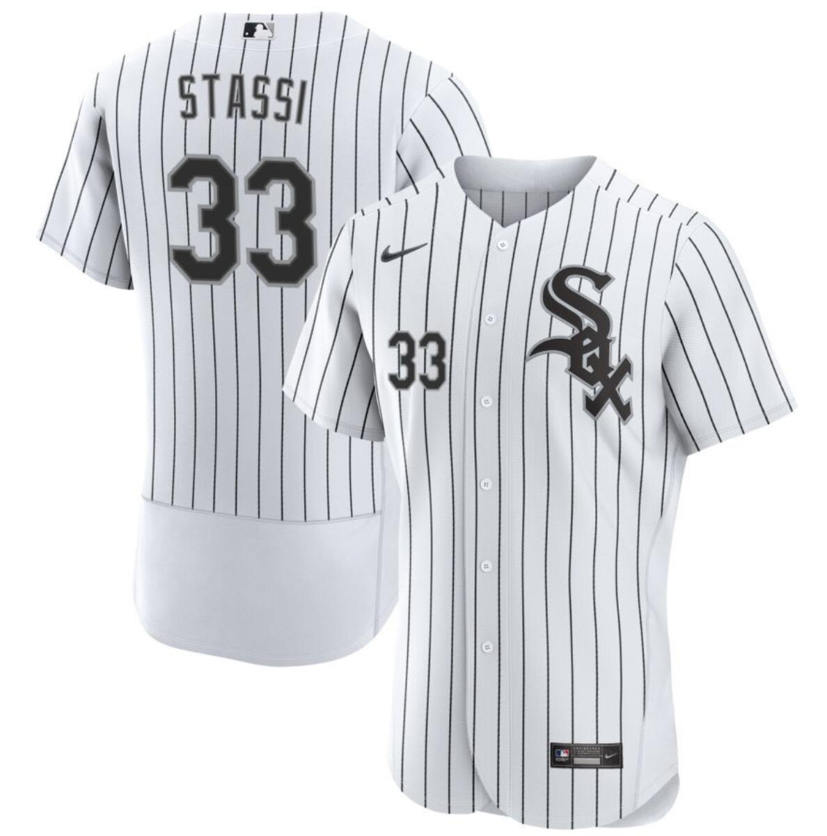 Men's Chicago White Sox #33 Max Stassi White Flex Base Stitched Baseball Jersey Men's Chicago White Sox #33 Max Stassi White Flex Base Stitched Baseball Jersey