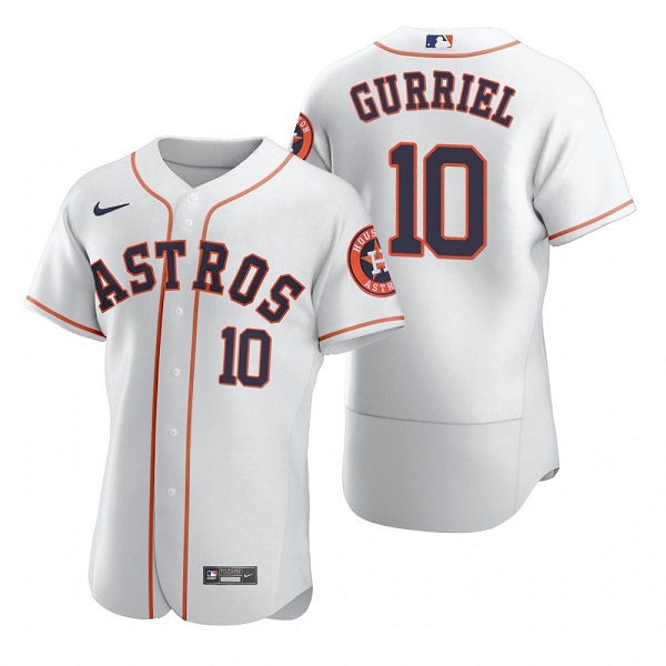 Men's Houston Astros #10 Yuli Gurriel White Flex Base Stitched Jersey Men's Houston Astros #10 Yuli Gurriel White Flex Base Stitched Jersey