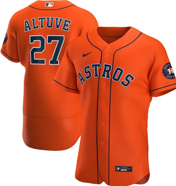 Men's Houston Astros #27 Jose Altuve Orange Flex Base Stitched Jersey Men's Houston Astros #27 Jose Altuve Orange Flex Base Stitched Jersey
