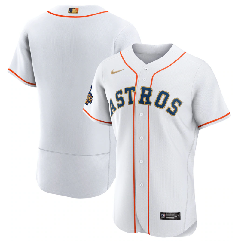Men's Houston Astros Blank White 2023 Gold Collection With World Serise Champions Patch Stitched Baseball Jersey Men's Houston Astros Blank White 2023 Gold Collection With World Serise Champions Patch Stitched Baseball Jersey
