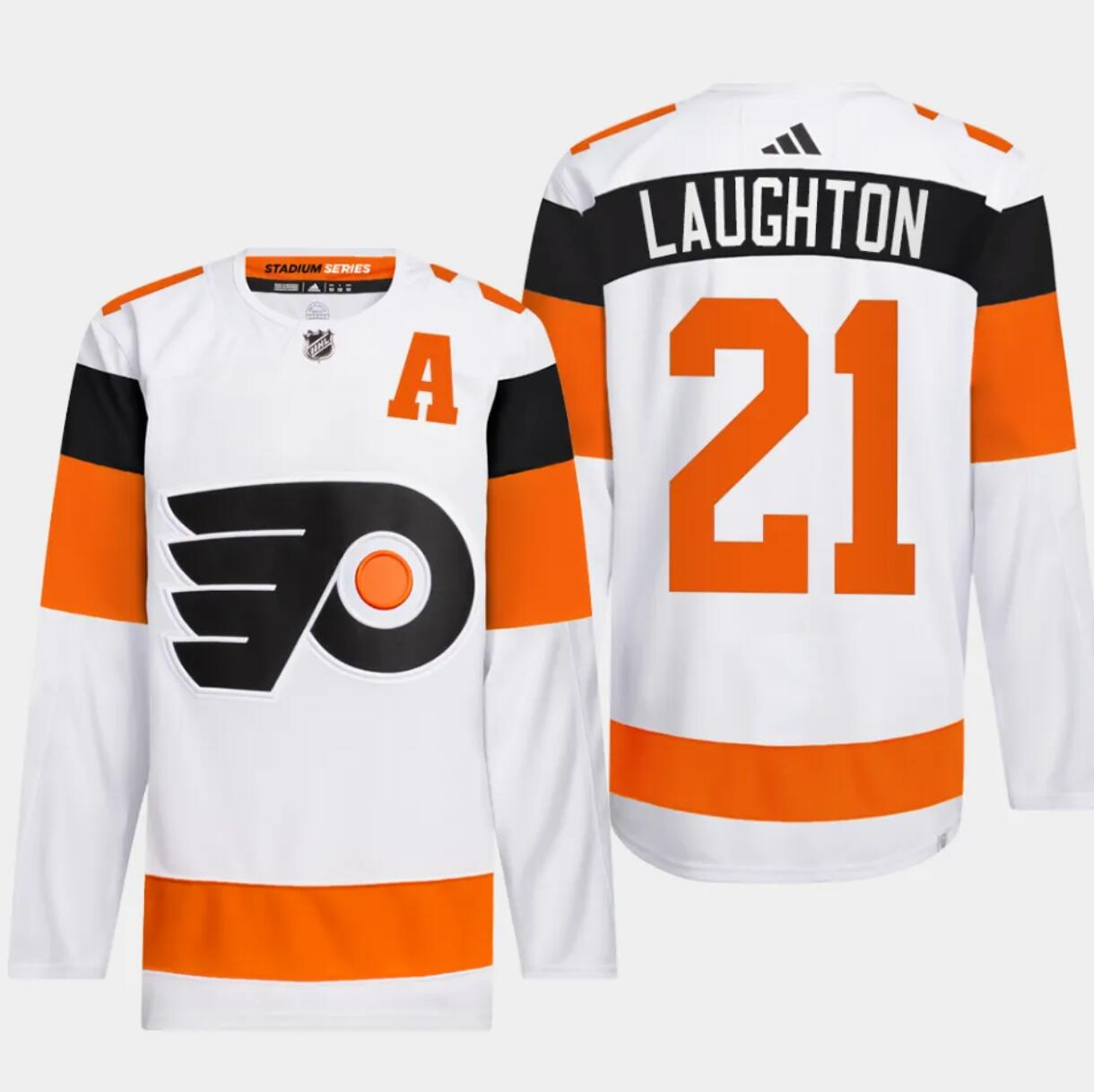 Men's Philadelphia Flyers #21 Scott Laughton White 2024 Stadium Series Stitched Jersey Men's Philadelphia Flyers #21 Scott Laughton White 2024 Stadium Series Stitched Jersey