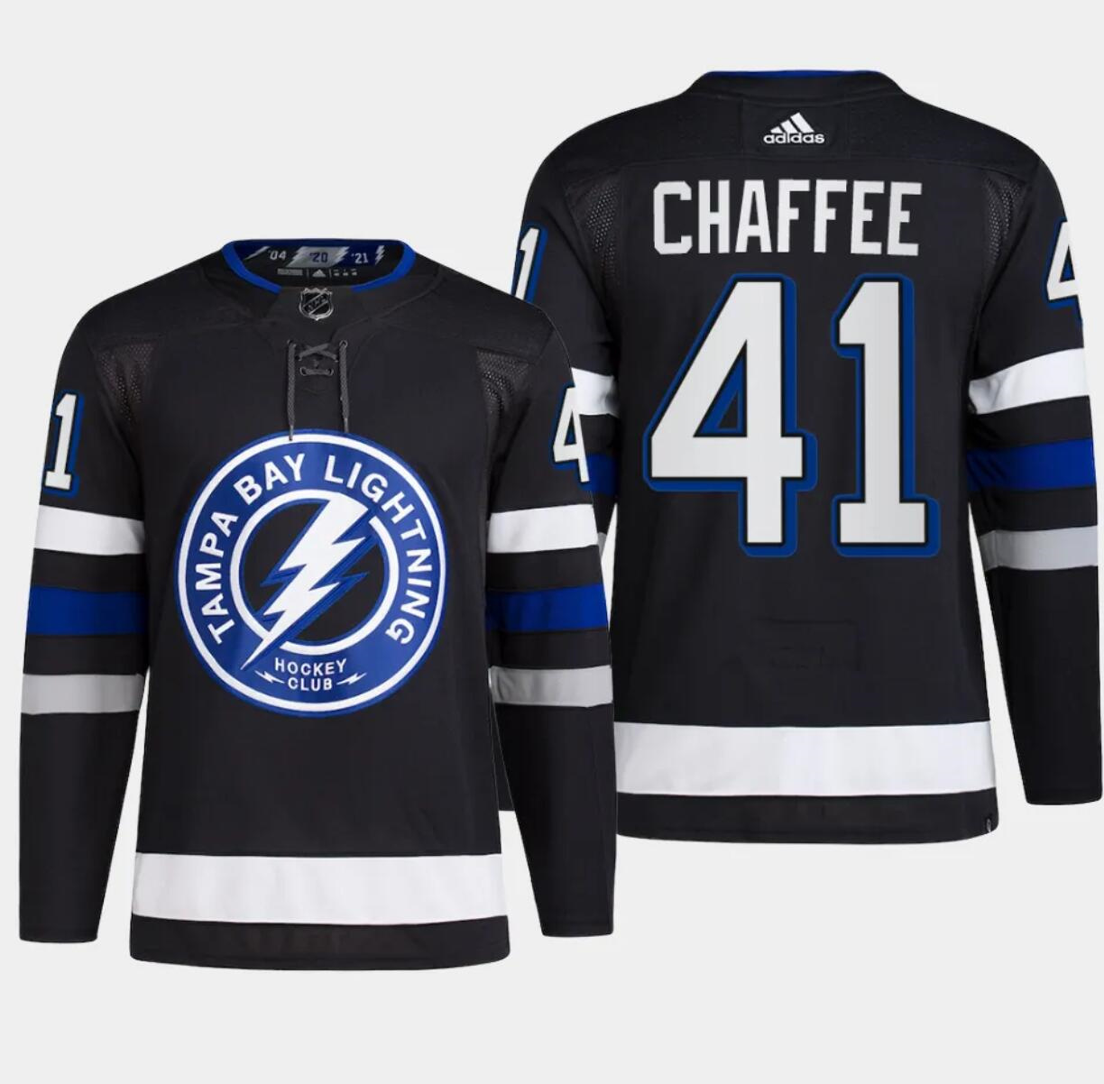 Men's Tampa Bay Lightning #41 Mitchell Chaffee Black Alternate Premier Breakaway Stitched Jersey Men's Tampa Bay Lightning #41 Mitchell Chaffee Black Alternate Premier Breakaway Stitched Jersey
