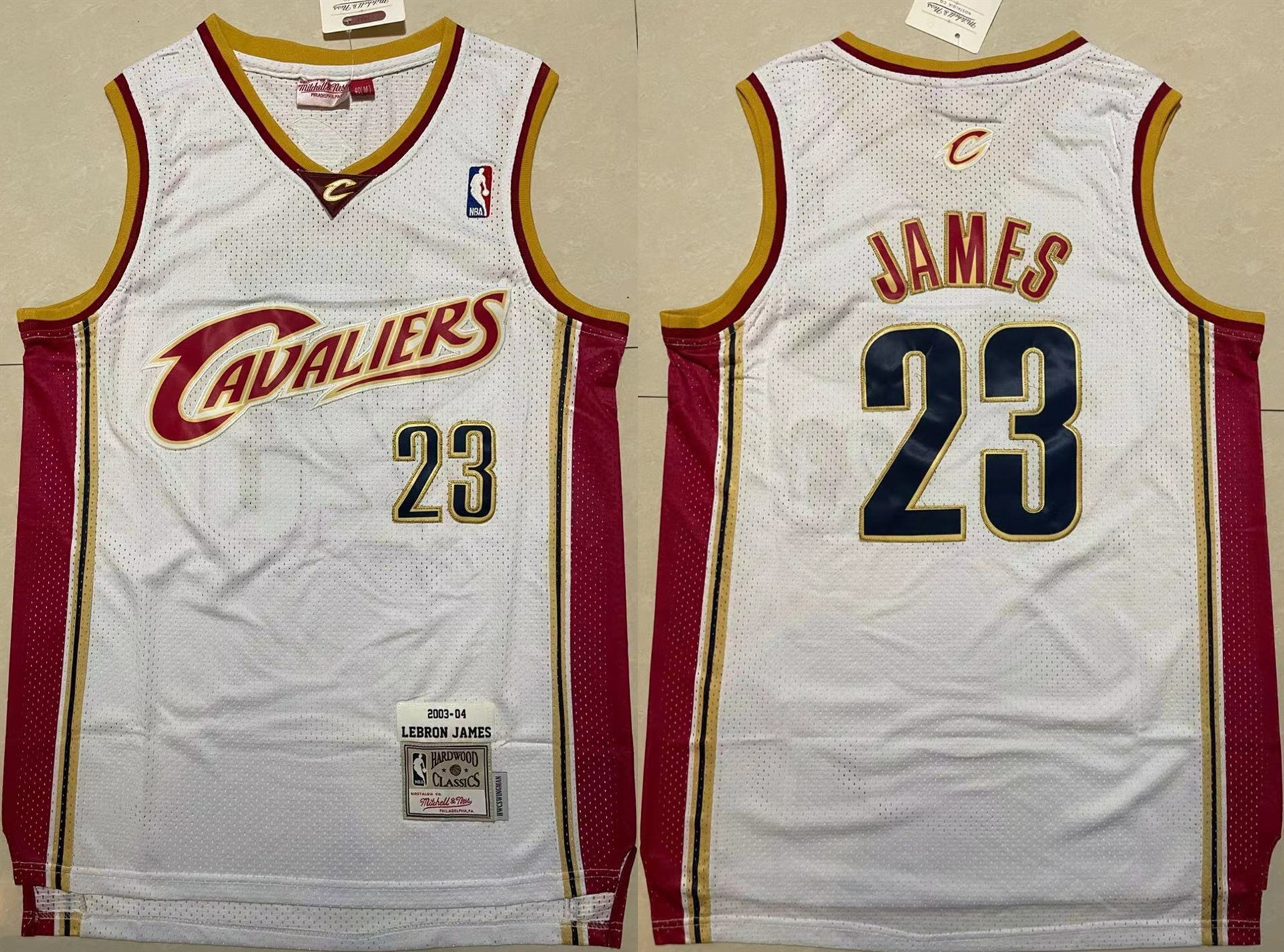Men's Cleveland Cavaliers #23 LeBron James White Throwback Stitched Jersey Men's Cleveland Cavaliers #23 LeBron James White Throwback Stitched Jersey