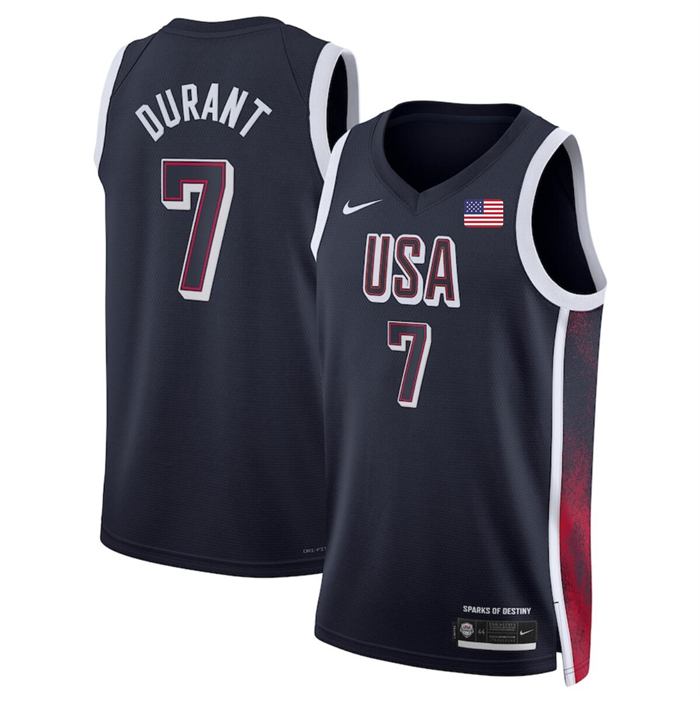 Men's USA Basketball #7 Kevin Durant Navy 2024 Swingman Stitched Jersey Men's USA Basketball #7 Kevin Durant Navy 2024 Swingman Stitched Jersey