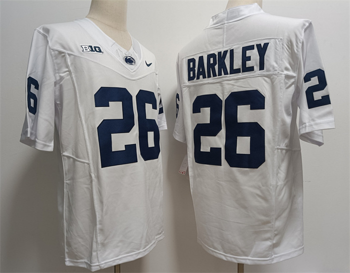 Men's Penn State Nittany Lions #26 Saquon Barkley White Stitched Jersey Men's Penn State Nittany Lions #26 Saquon Barkley White Stitched Jersey
