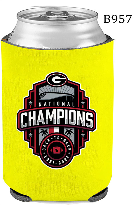 Georgia Bulldogs Yellow 2022 National Champions Can Coolers B957 Georgia Bulldogs Yellow 2022 National Champions Can Coolers B957