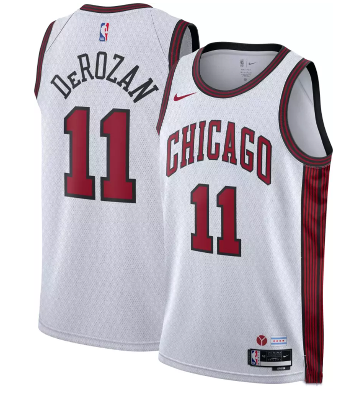 Men's Chicago Bulls #11 DeMar DeRozan White 2022/23 City Edition Stitched Basketball Jersey Men's Chicago Bulls #11 DeMar DeRozan White 2022/23 City Edition Stitched Basketball Jersey