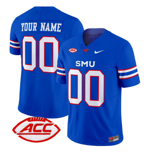 Youth SMU Mustangs Icy College Custom Blue 2025 Vapor Limited Jersey