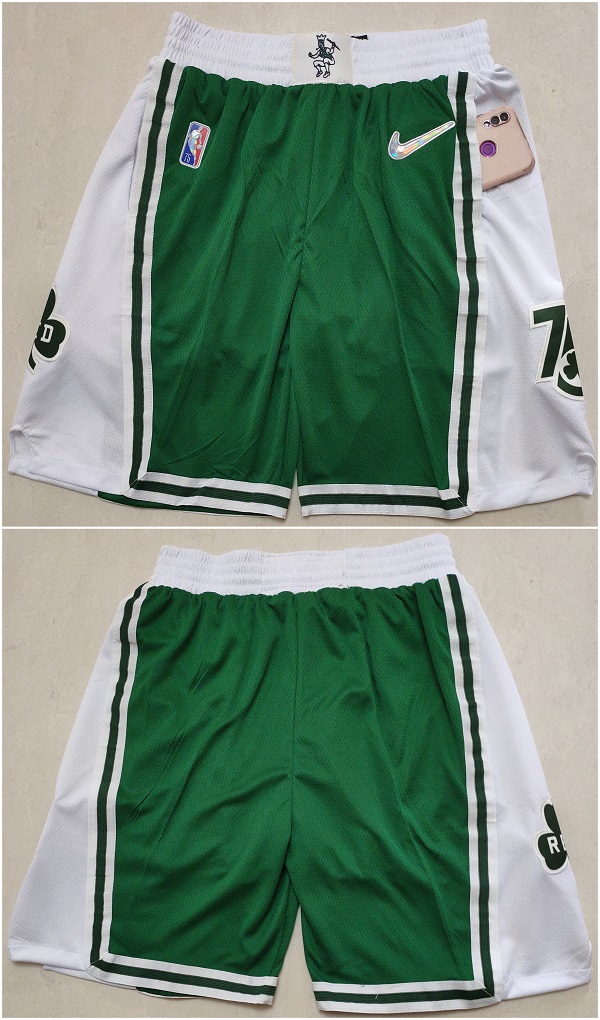 Men's Boston Celtics Green/White 75th Anniversary Shorts (Run Small) Men's Boston Celtics Green/White 75th Anniversary Shorts (Run Small)