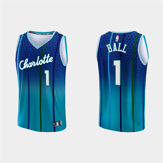 Toddler Charlotte Hornets #1 LaMelo Ball 2022/23 Blue Stitched Basketball Jersey Toddler Charlotte Hornets #1 LaMelo Ball 2022/23 Blue Stitched Basketball Jersey